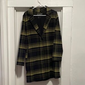 Plaid Women's Jacket - Black and Green